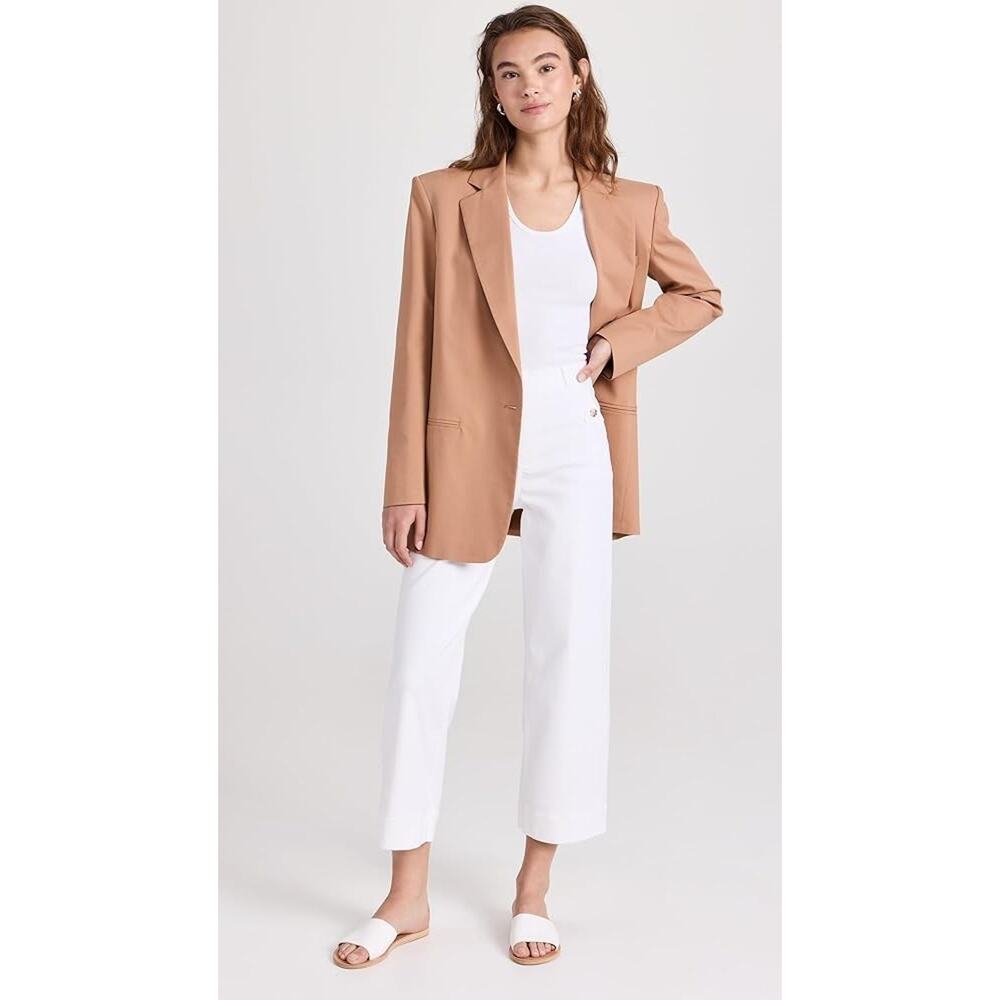NWT Spanx Women's White Stretch Twill Cropped Wide Leg Pants, Size Sm, Pull On